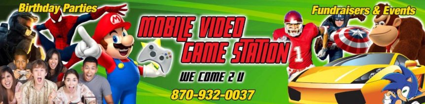 mobile video game station banner